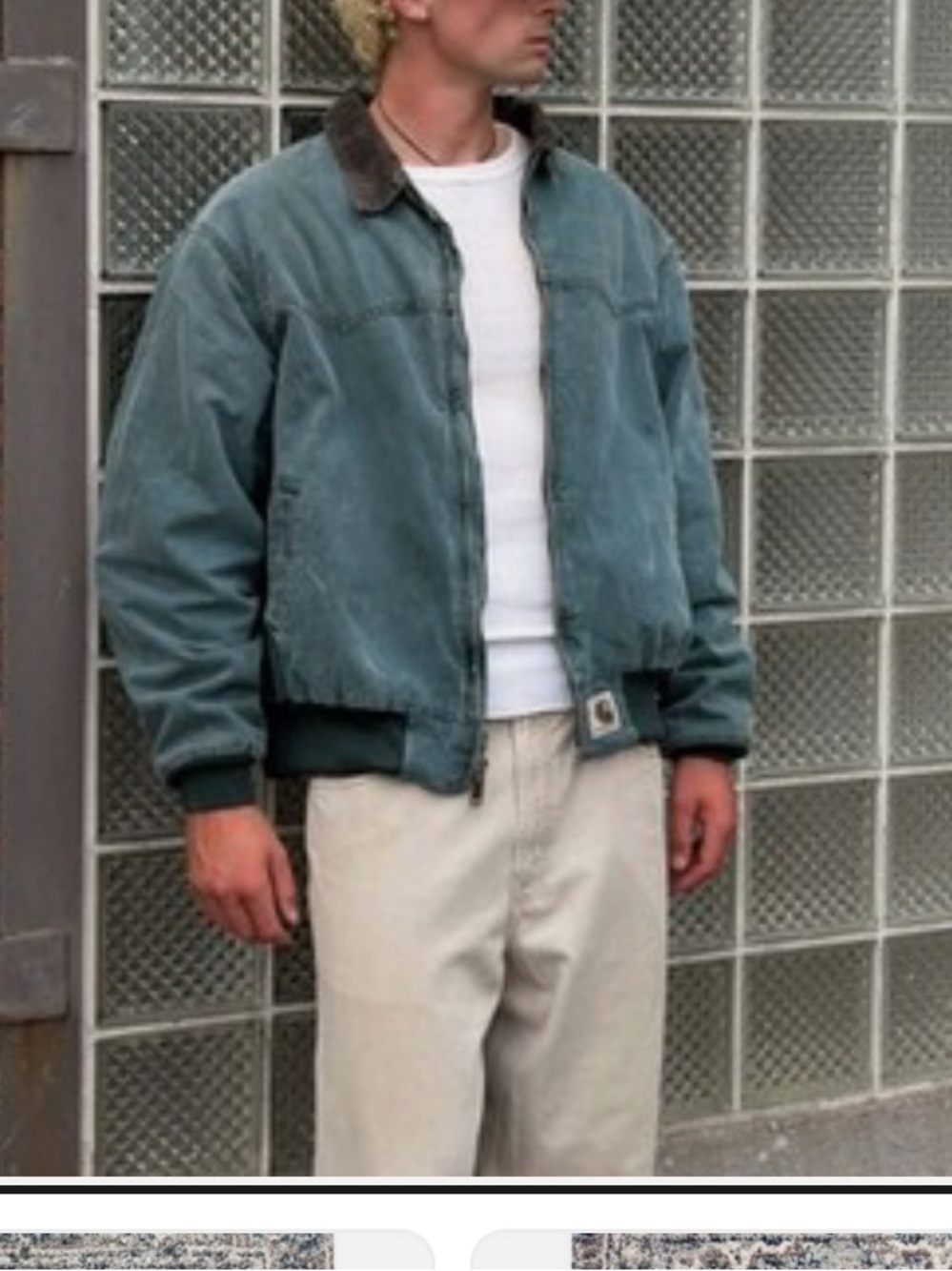 Vtg Carhartt Santa Fe teal jacket